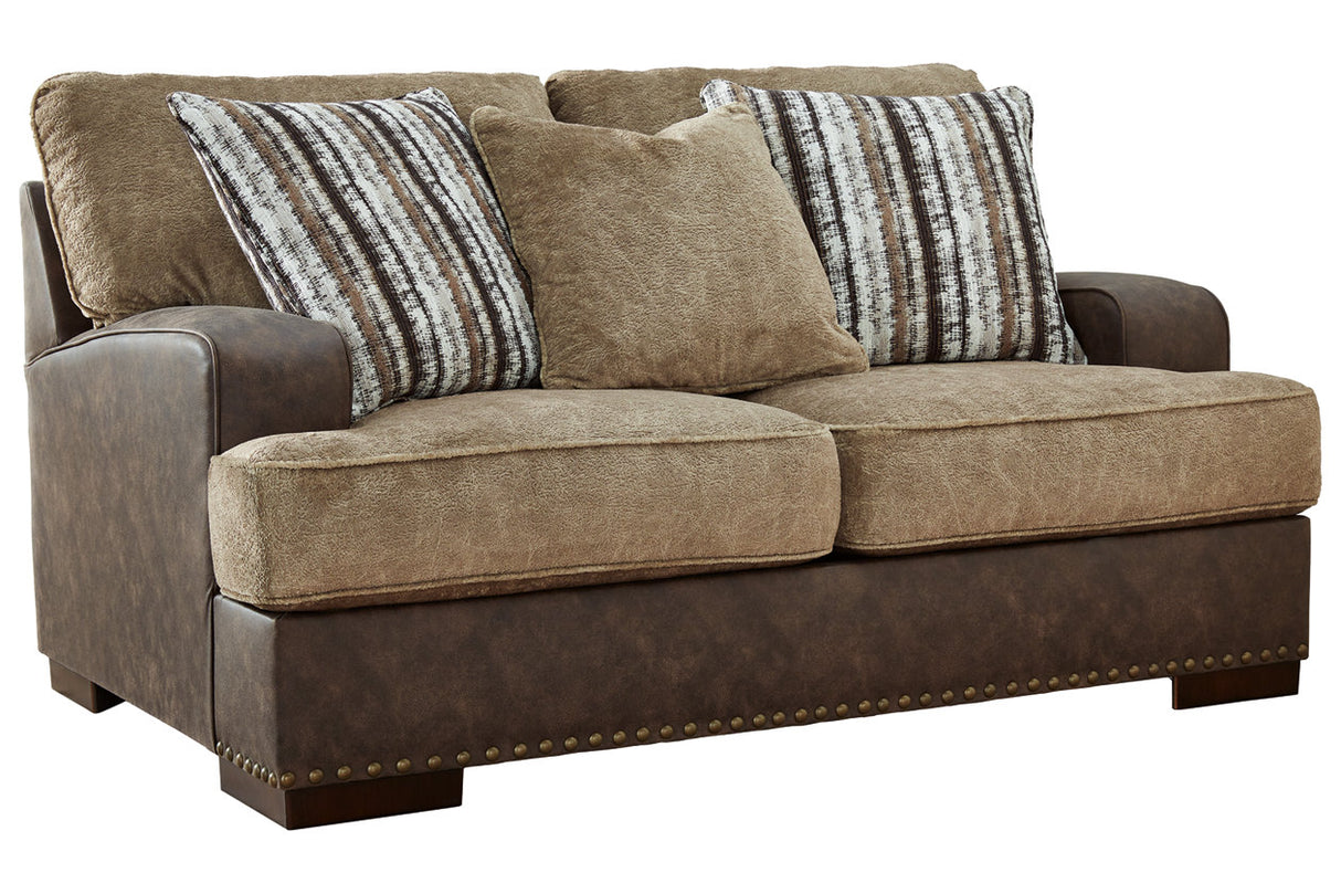 Alesbury Chocolate Loveseat from Ashley - Luna Furniture