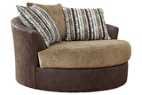 Alesbury Chocolate Oversized Swivel Accent Chair from Ashley - Luna Furniture