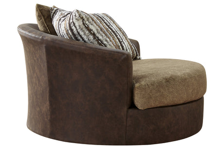 Alesbury Chocolate Oversized Swivel Accent Chair from Ashley - Luna Furniture