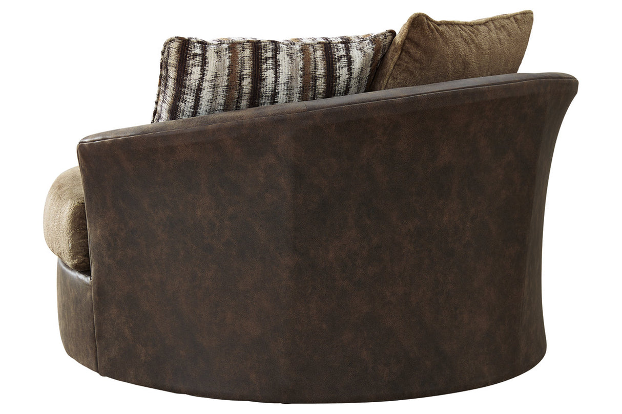 Alesbury Chocolate Oversized Swivel Accent Chair from Ashley - Luna Furniture