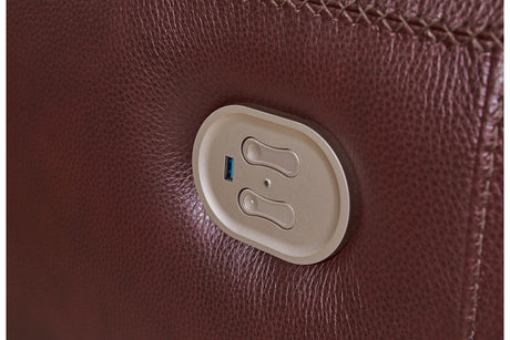 Alessandro Garnet Power Recliner from Ashley - Luna Furniture