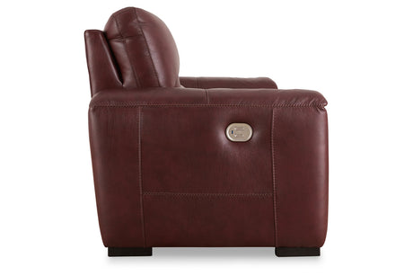 Alessandro Garnet Power Reclining Loveseat with Console from Ashley - Luna Furniture