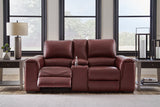 Alessandro Garnet Power Reclining Loveseat with Console from Ashley - Luna Furniture