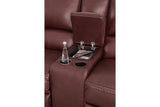 Alessandro Garnet Power Reclining Loveseat with Console from Ashley - Luna Furniture