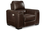 Alessandro Walnut Power Recliner from Ashley - Luna Furniture