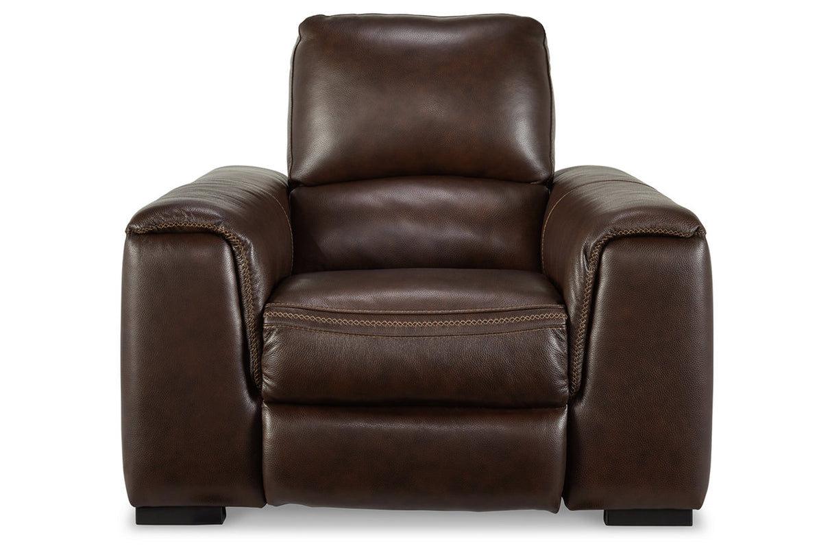 Alessandro Walnut Power Recliner from Ashley - Luna Furniture