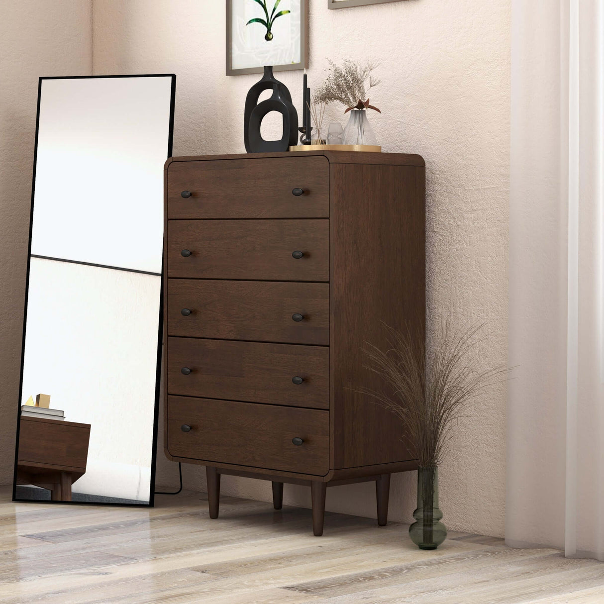 Alexa Mid Century Modern Dresser 6-Drawers – Luna Furniture Alexa Mid Century Modern Dresser 6-Drawers – Luna Furniture