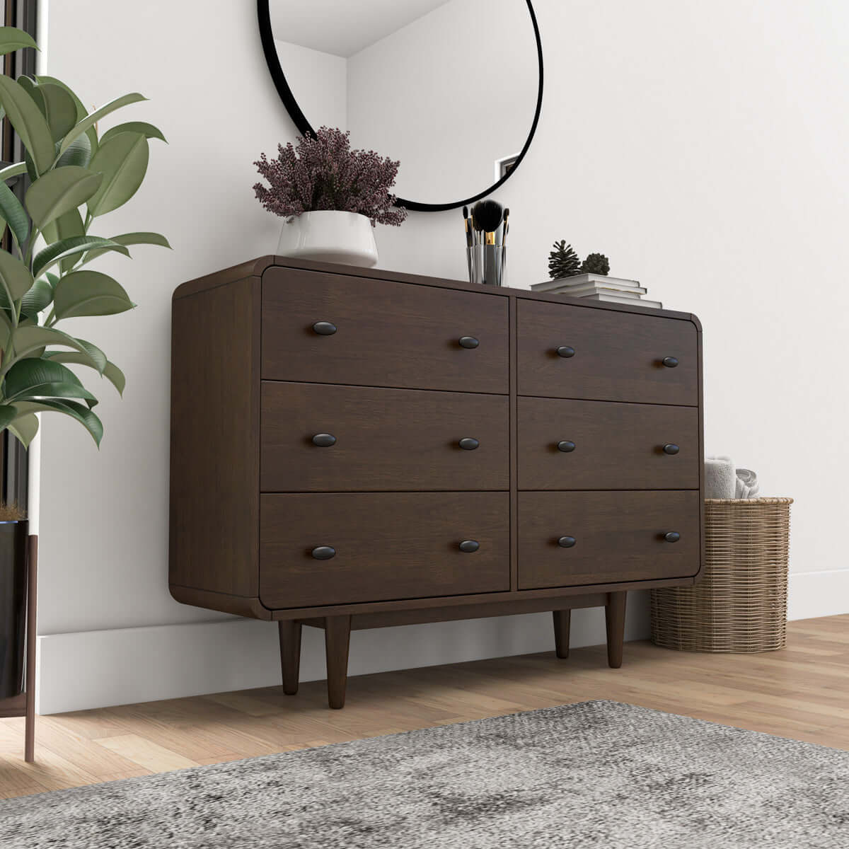 Alexa Mid Century Modern Dresser 6-Drawers Luna Furniture Alexa Mid Century Modern Dresser 6-Drawers Luna Furniture