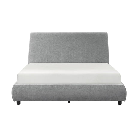 Alford Gray Eastern King Upholstered Platform Bed from Homelegance - Luna Furniture