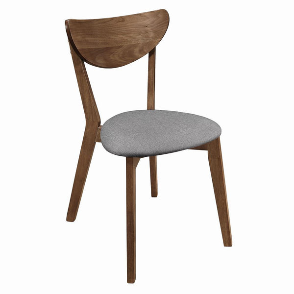 Alfredo Gray and Natural Walnut Upholstered Dining Chairs, Set of 2