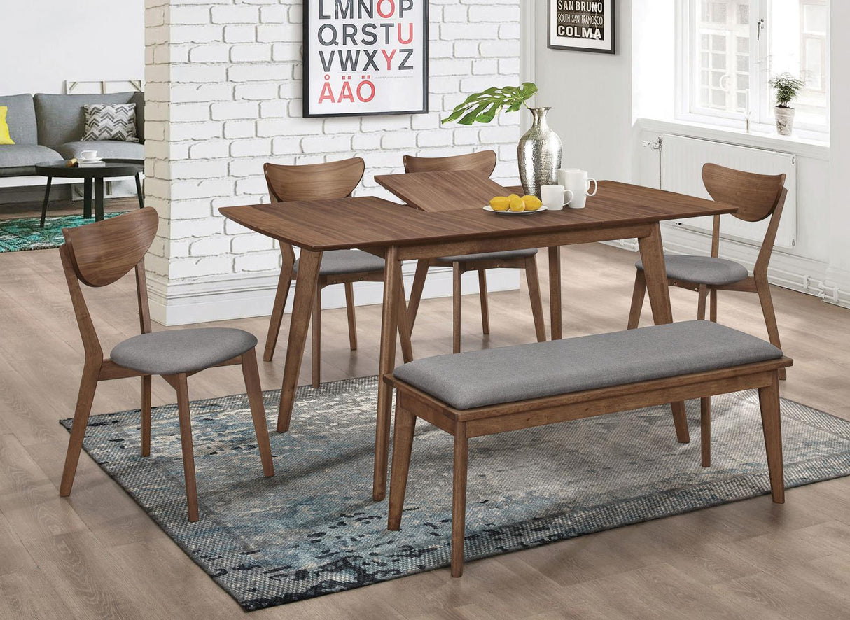 Alfredo Natural Walnut and Gray 6-Piece Dining Set from Coaster - Luna Furniture