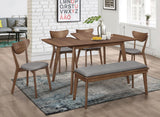 Alfredo Natural Walnut and Gray 6-Piece Dining Set from Coaster - Luna Furniture