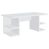 Alice White Writing Desk with Open Shelves from Coaster - Luna Furniture