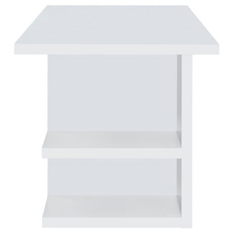 Alice White Writing Desk with Open Shelves from Coaster - Luna Furniture