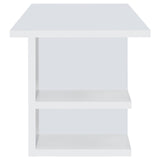 Alice White Writing Desk with Open Shelves from Coaster - Luna Furniture