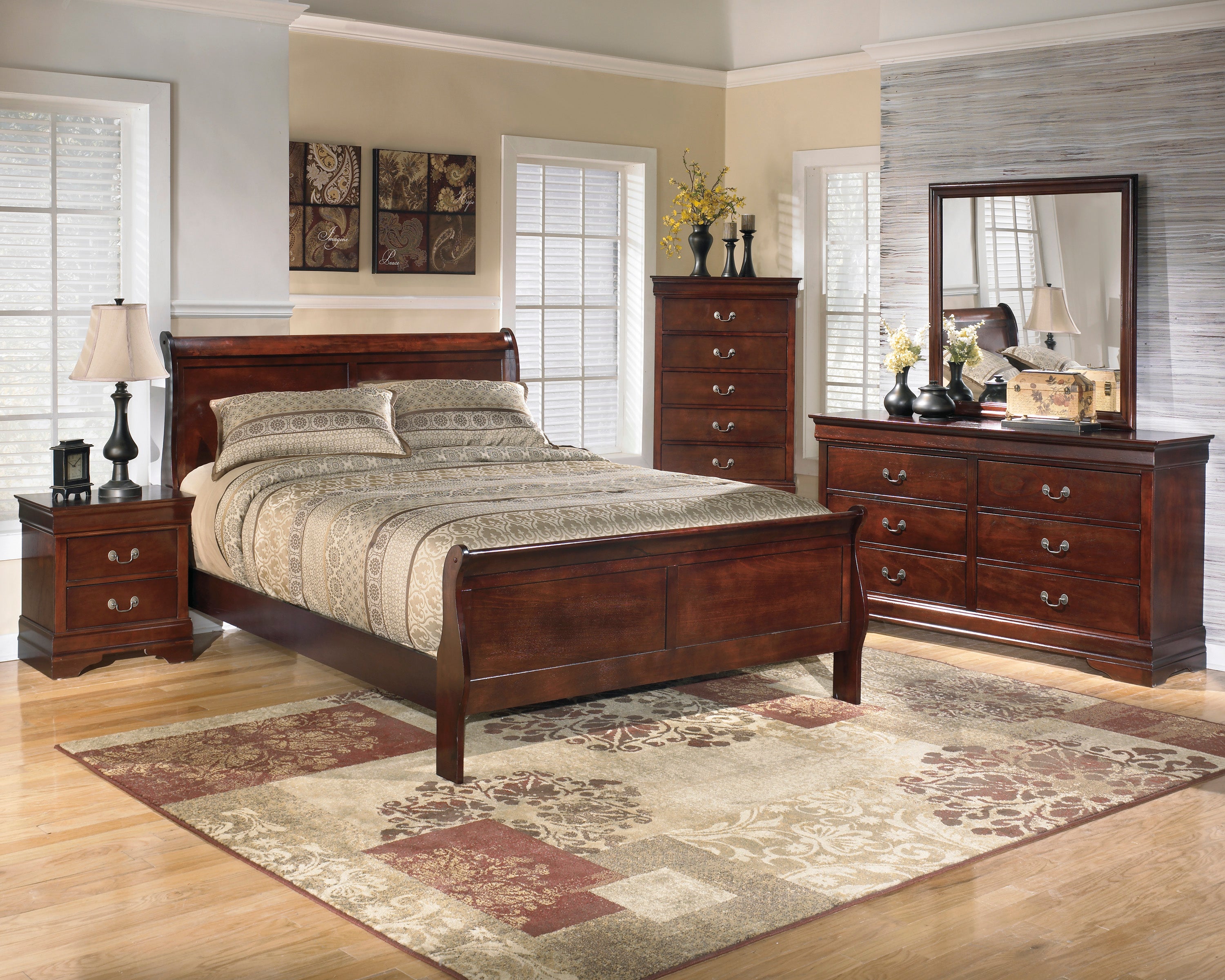 Ashley Alisdair Dark Brown Sleigh Bedroom Set - Luna Furniture
