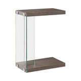 Alison Weathered Gray and Clear Accent Table from Coaster - Luna Furniture