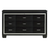 Allura Black LED Upholstered Panel Bedroom Set from Homelegance - Luna Furniture