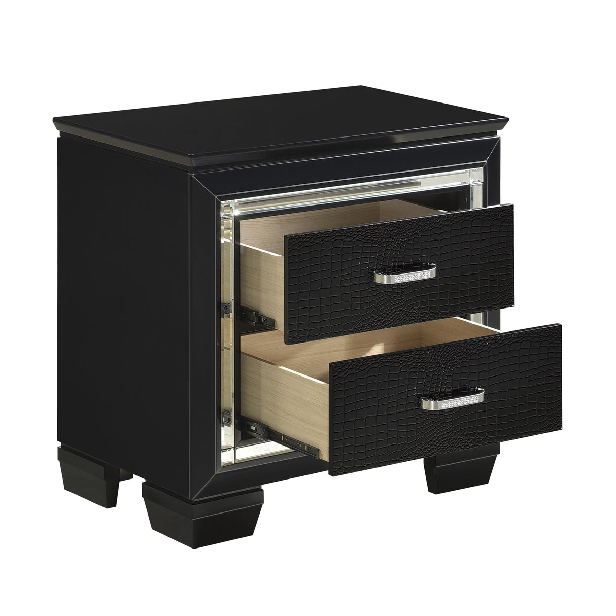 Allura Black Nightstand from Homelegance - Luna Furniture