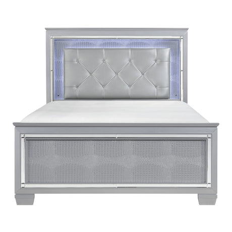 Allura Silver LED Upholstered Panel Bedroom Set from Homelegance - Luna Furniture
