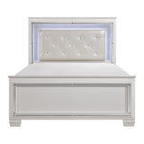 Allura White King LED Upholstered Panel Bed from Homelegance - Luna Furniture
