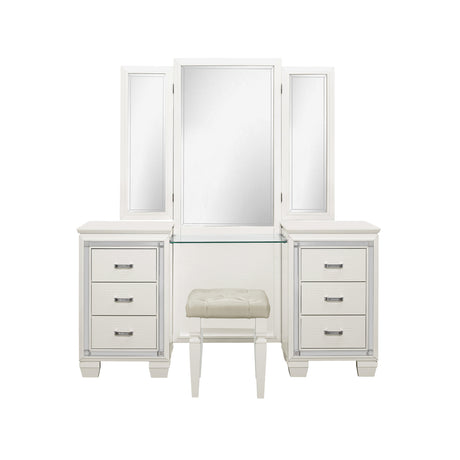 Allura White Vanity Dresser with Mirror from Homelegance - Luna Furniture