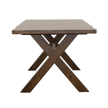 Alston Knotty Nutmeg X-Shaped Dining Table from Coaster - Luna Furniture