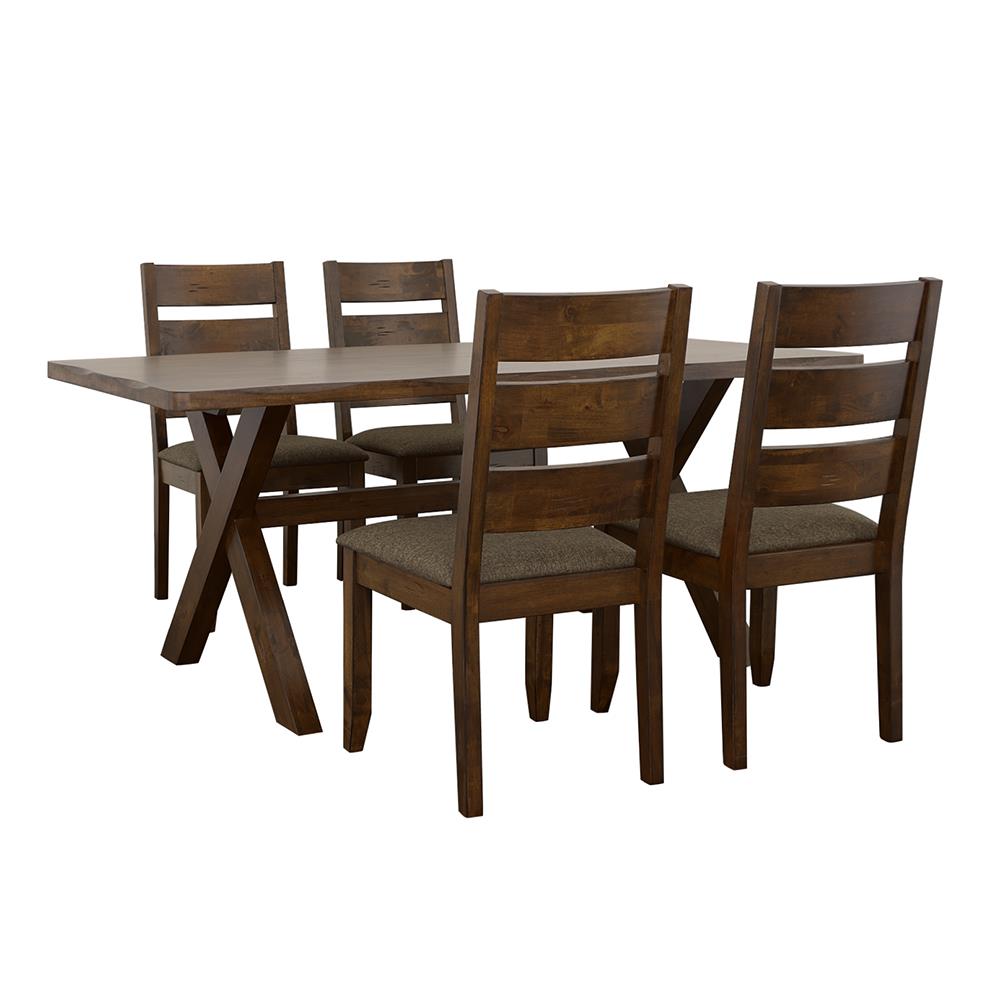 Alston Knotty Nutmeg and Gray 5-Piece Dining Set from Coaster - Luna Furniture
