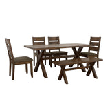 Alston Knotty Nutmeg and Gray 6-Piece Dining Set from Coaster - Luna Furniture