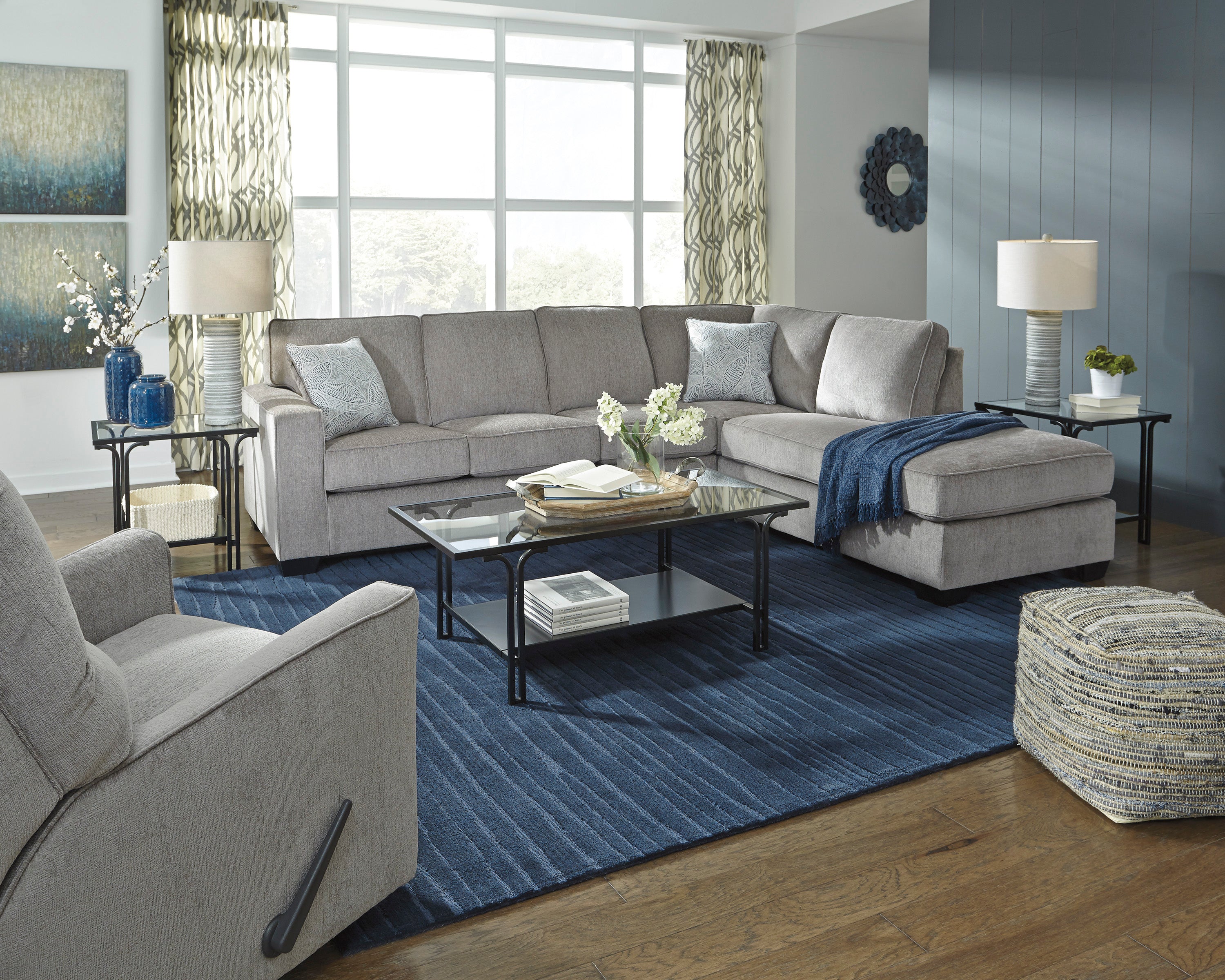 Ashley Altari Alloy RAF Full Sleeper Sectional - Luna Furniture