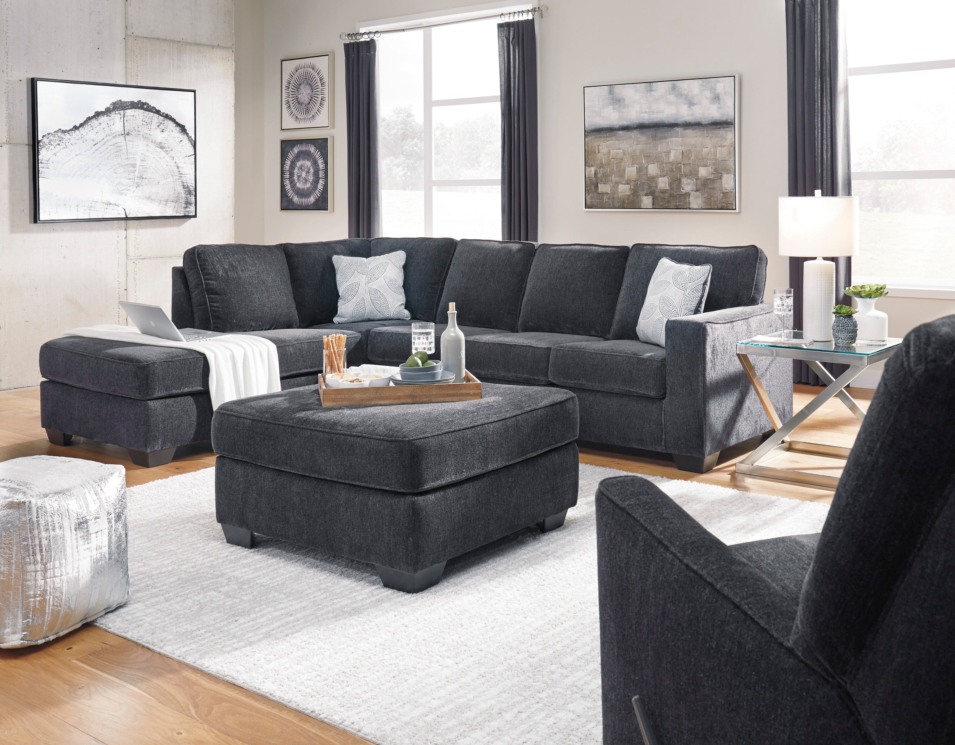 Ashley Altari Slate 2-Piece LAF Chaise Sectional – Luna Furniture
