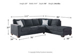 Altari Slate 2-Piece RAF Chaise Sectional from Ashley - Luna Furniture