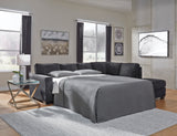 Altari Slate 2-Piece RAF Chaise Sleeper Sectional from Ashley - Luna Furniture