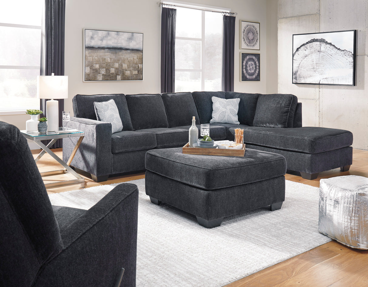 Altari Slate 2-Piece RAF Chaise Sleeper Sectional from Ashley - Luna Furniture