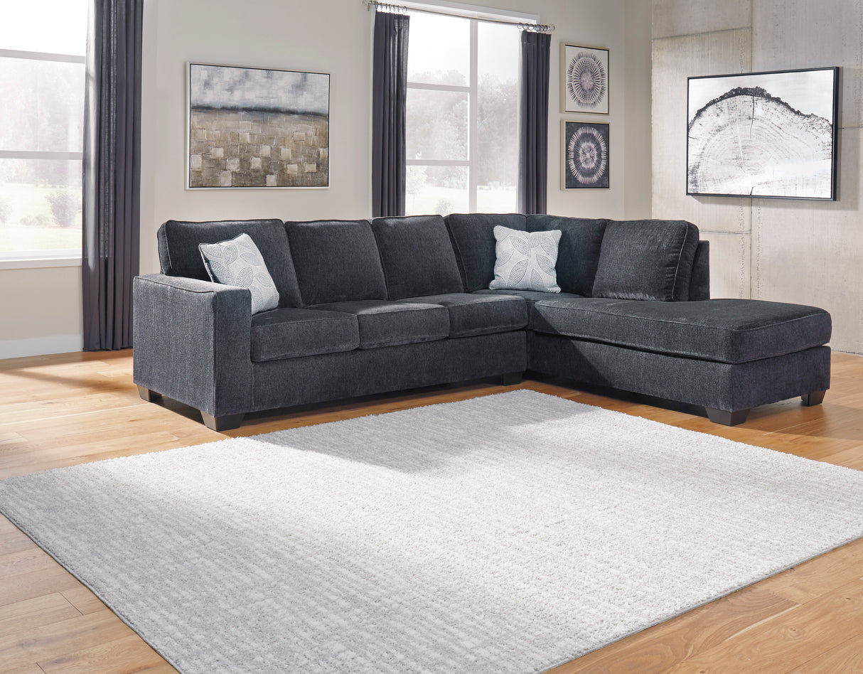Altari Slate 2-Piece RAF Chaise Sleeper Sectional from Ashley - Luna Furniture
