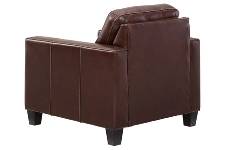 Altonbury Walnut Leather Chair from Ashley - Luna Furniture