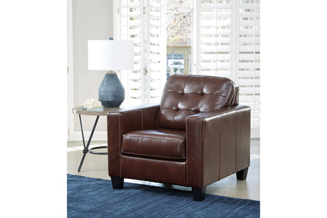 Altonbury Walnut Leather Chair from Ashley - Luna Furniture
