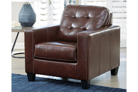 Altonbury Walnut Leather Chair from Ashley - Luna Furniture
