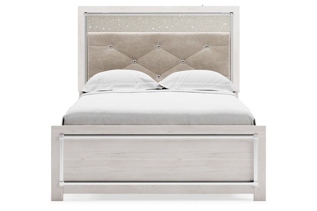 Altyra White Full Upholstered Panel Bed from Ashley - Luna Furniture