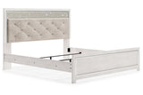 Altyra White King Upholstered Panel Bed from Ashley - Luna Furniture