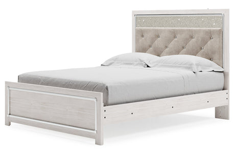 Altyra White Queen Upholstered Panel Bed from Ashley - Luna Furniture