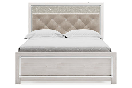 Altyra White Queen Upholstered Panel Bed from Ashley - Luna Furniture