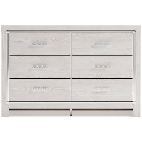 Altyra White Upholstered LED Bookcase Panel Bedroom Set from Ashley - Luna Furniture