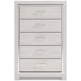Altyra White Upholstered LED Bookcase Panel Bedroom Set from Ashley - Luna Furniture
