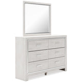 Altyra White Upholstered LED Bookcase Storage Platform Bedroom Set from Ashley - Luna Furniture