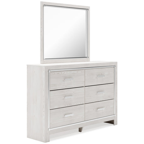 Altyra White Upholstered LED Bookcase Storage Platform Bedroom Set from Ashley - Luna Furniture
