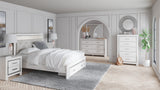 Altyra White Upholstered LED Storage Platform Bedroom Set from Ashley - Luna Furniture