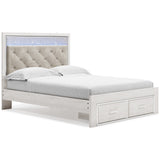 Altyra White Upholstered LED Storage Platform Bedroom Set from Ashley - Luna Furniture