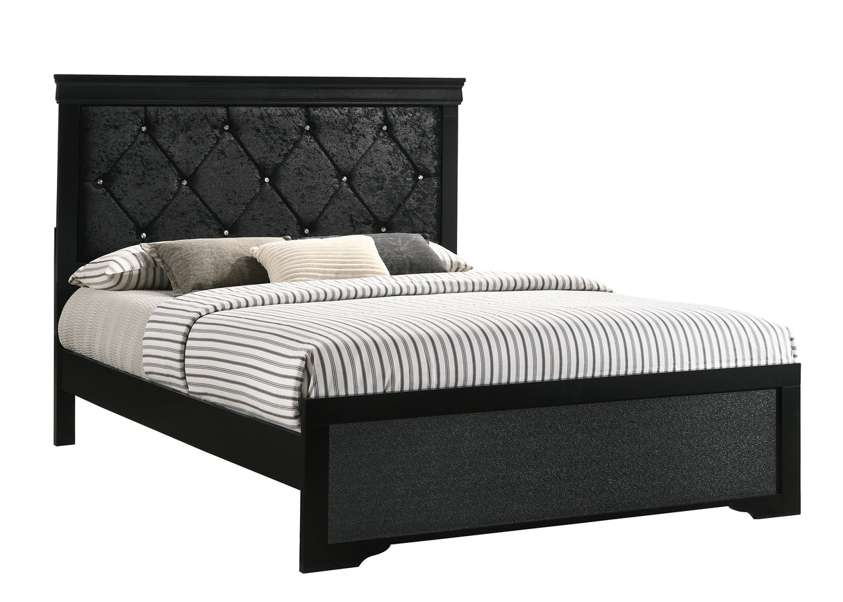 Amalia Black King Panel Bed from Crown Mark - Luna Furniture