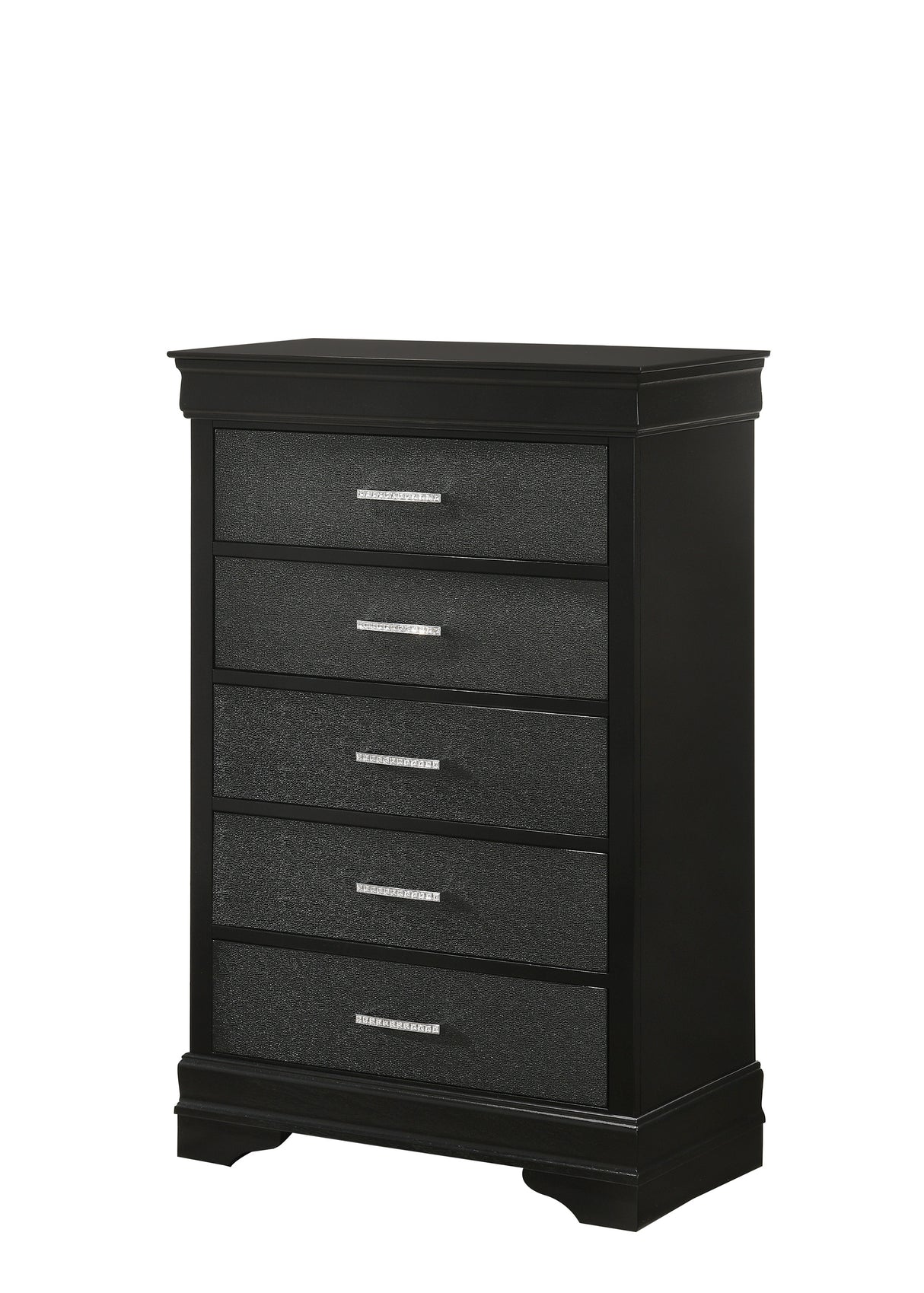 Amalia Black Upholstered Panel Bedroom Set from Crown Mark - Luna Furniture